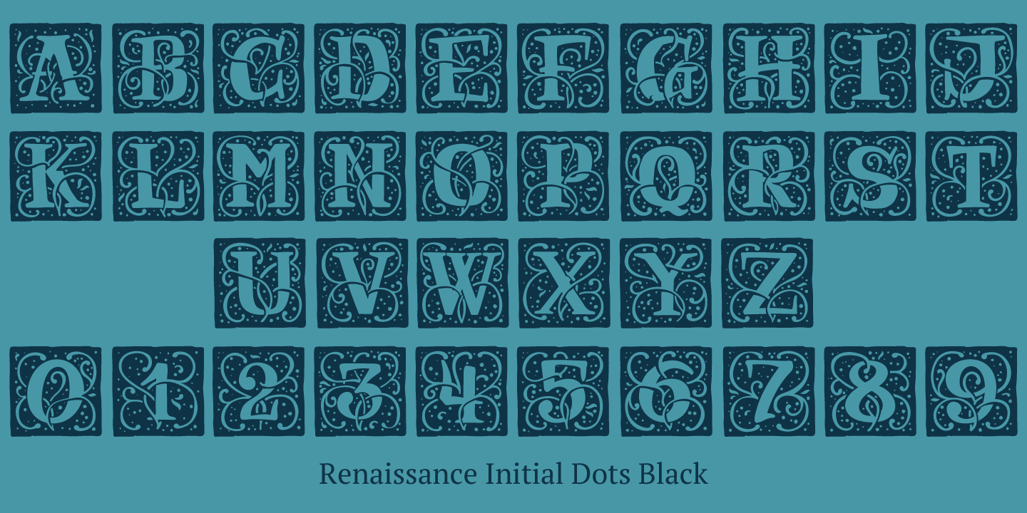 Renaissance Initial Dots Black Font preview
